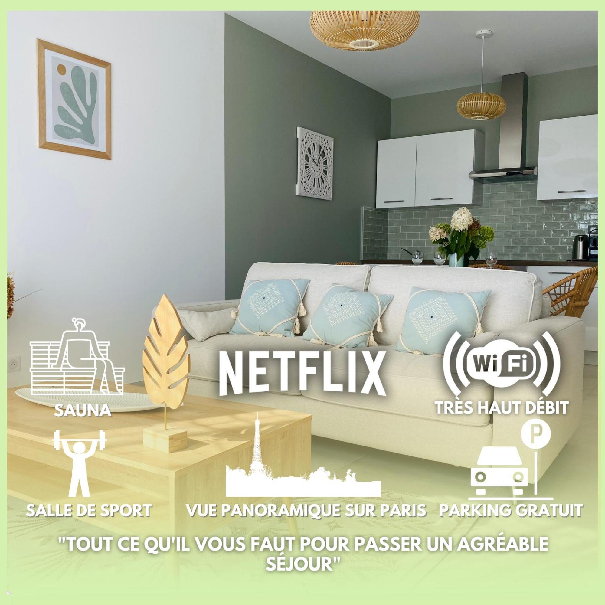 La Villa Perchee Calme, Sauna, Parking Prive Saint-Prix  Екстер'єр фото